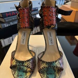 Jimmy Choo Multicolor Snakeskin Heels